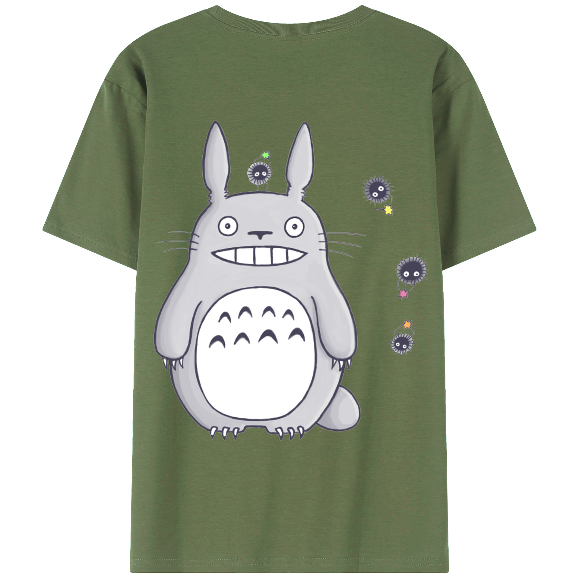 （画像用） となりのトトロ 草壁メイ 草壁サツキ My Neighbor Totoro Satsuki Kusakabe Mei Kusakabe 綿100％ メンズ半袖Tシャツ（バックプリント） 通気性